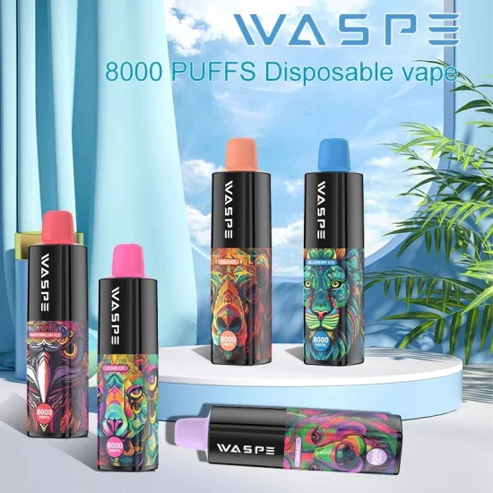 Saveurs de fruits Randm Tornado 8000 Puffs Elf Barre jetable Vape Pen 50mg Clignotant RVB LED 850mAh