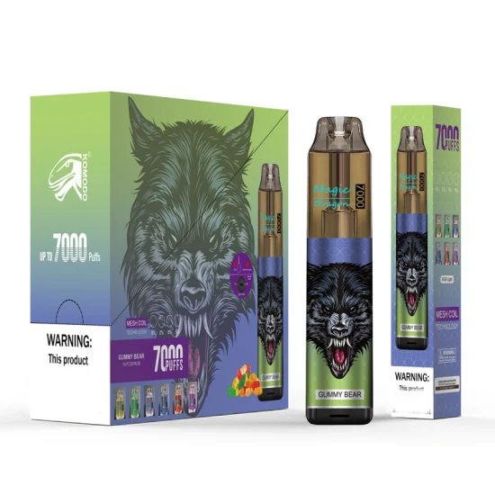 Magic Dragon 7000 Puffs Stylo Vape jetable 850mAh Type C Cigarette électronique rechargeable 16ml Pod prérempli